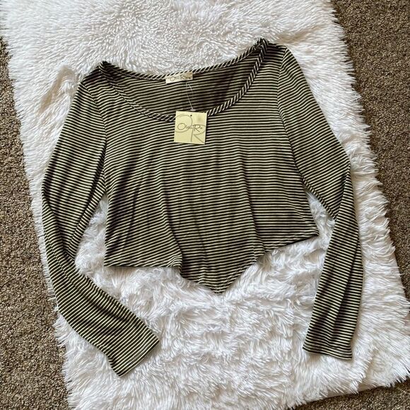 Olivia Rae Crop Top Striped Size Medium New with Tags - Picture 1 of 4